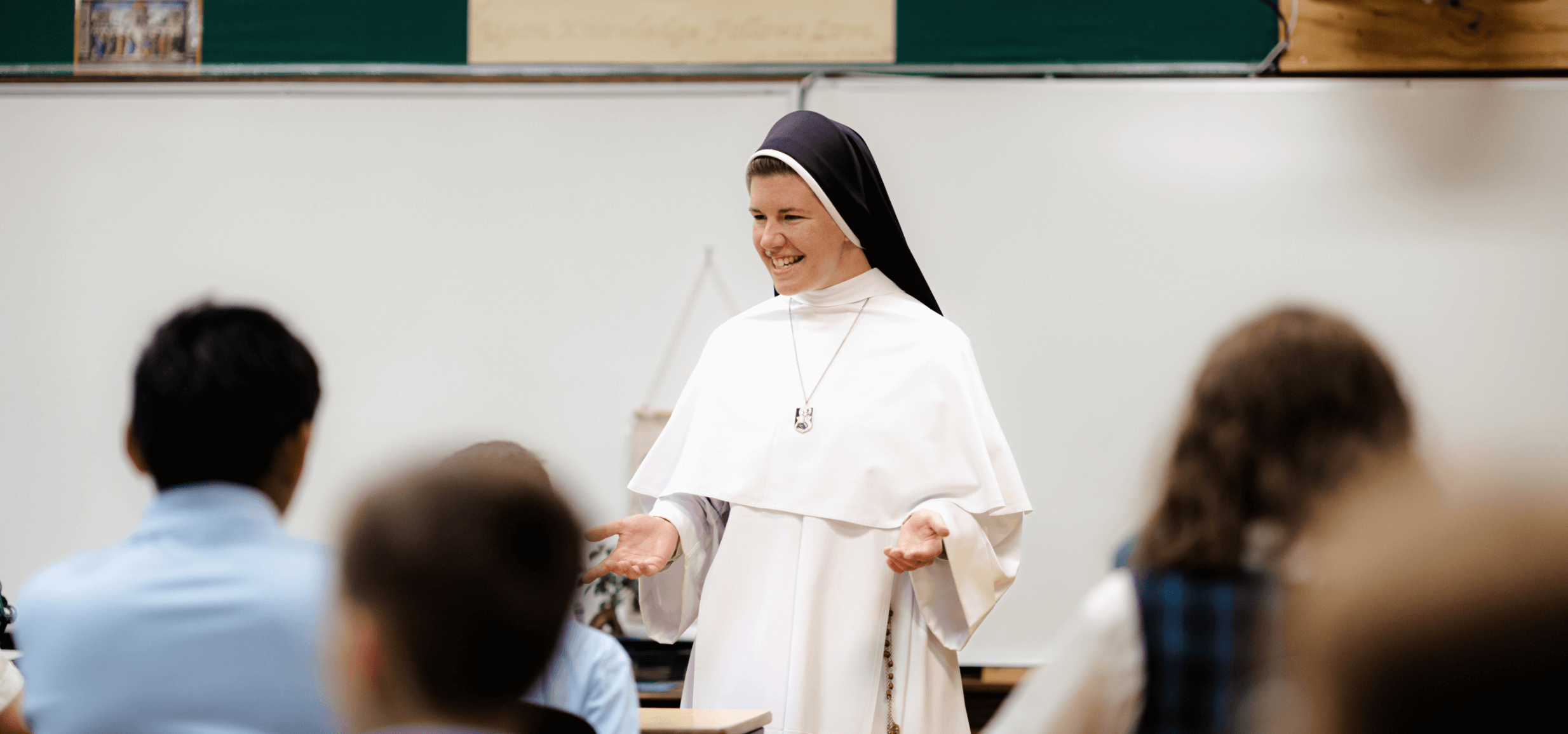 dominican sisters catholic religious vocations women prayer faith homepage hero teacher classroom